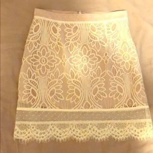 Lovers+Friends white and nude skirt M